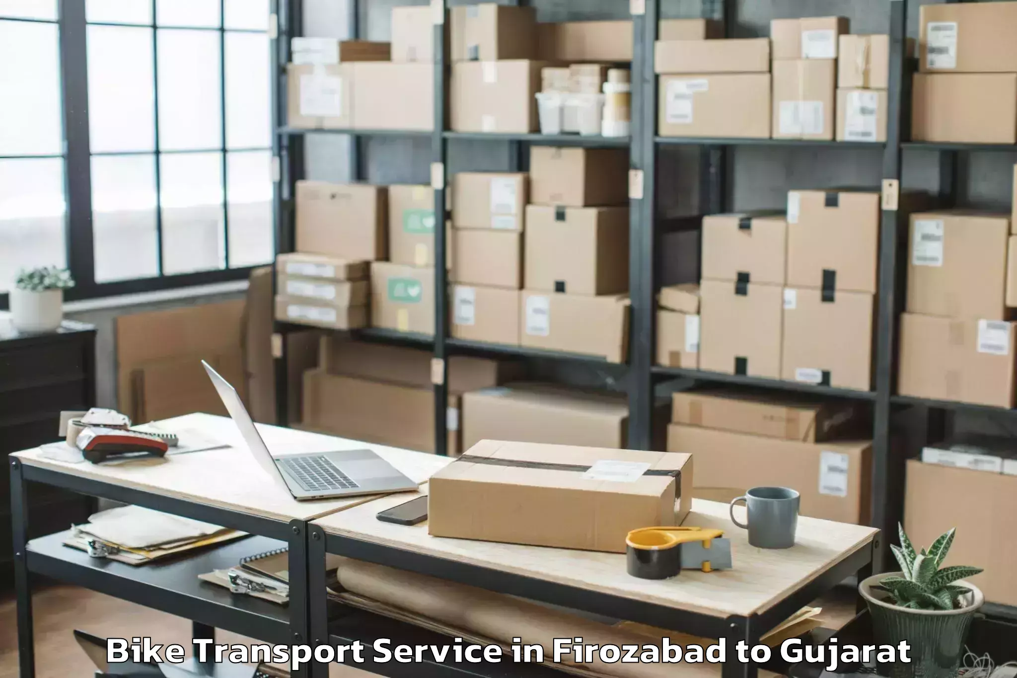 Reliable Firozabad to Nexus Ahmedabad One Mall Bike Transport